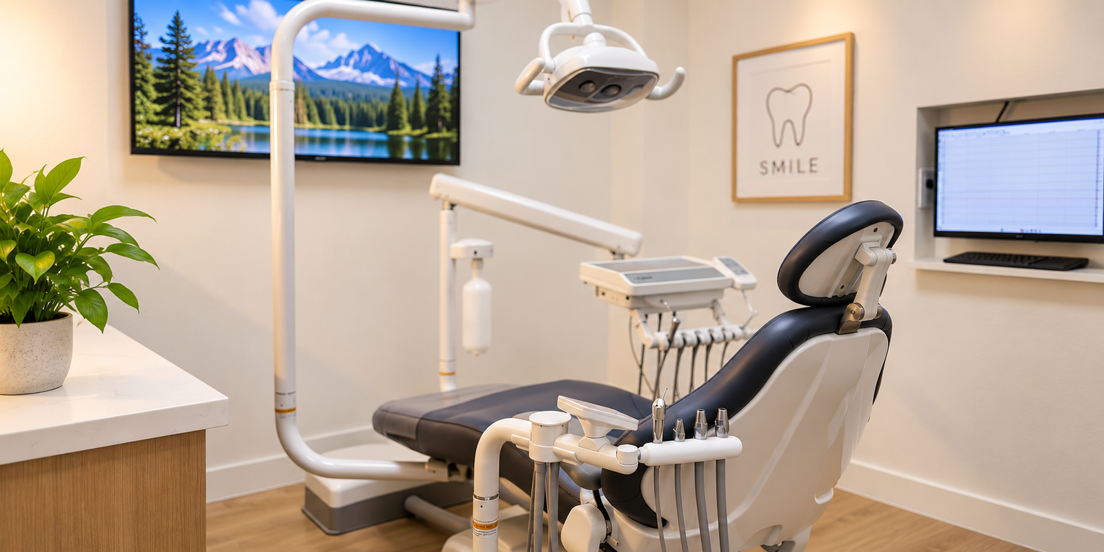 Modern dental treatment room at S&S Dental in Victorville CA